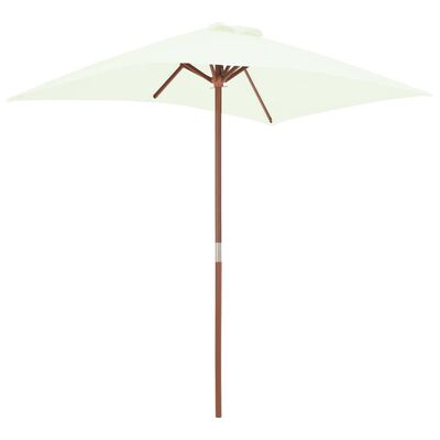 vidaXL Parasol d'extérieur avec mât en bois 150x200 cm Sable