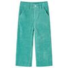 Pantalons pour enfants velours côtelé vert menthe 104