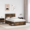 vidaXL Cadre de lit Ch&ecirc;ne fum&eacute; 120 x 200 cm Bois Ing&eacute;nierie