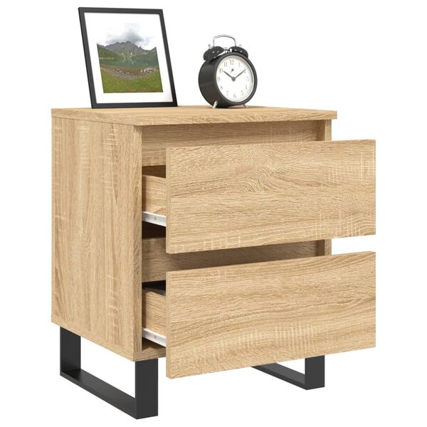 vidaXL Table de chevet ch&ecirc;ne sonoma 40x35x50 cm bois d&rsquo;ing&eacute;nierie