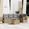 vidaXL Salon de jardin avec coussins 6 pcs beige r&eacute;sine tress&eacute;e