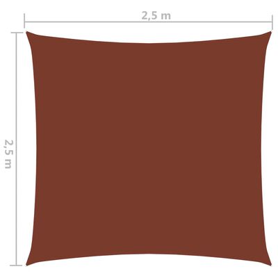vidaXL Voile de parasol Tissu Oxford carré 2,5x2,5 m Terre cuite