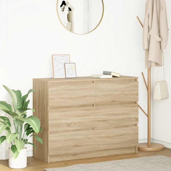 vidaXL Buffet ch&ecirc;ne sonoma 100x35x76 cm bois d'ing&eacute;nierie