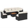 vidaXL Salon de jardin 9 pcs avec coussins noir r&eacute;sine tress&eacute;e