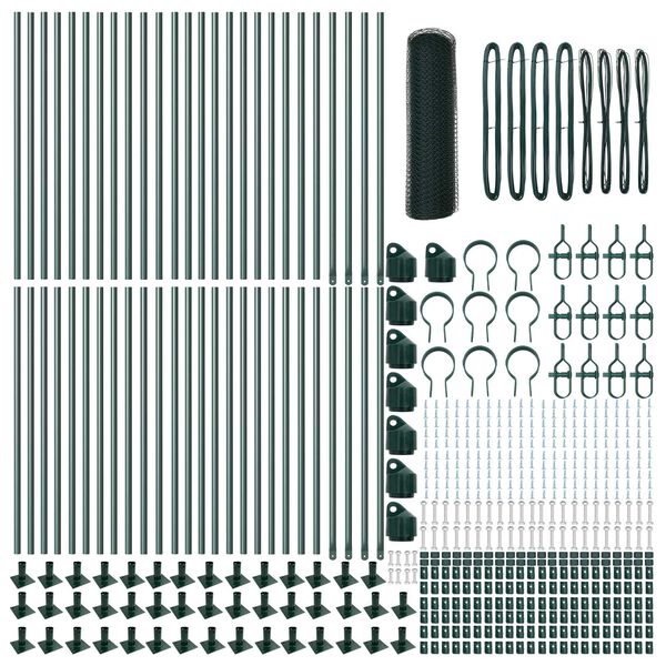 vidaXL Poteau de clôture. Vert 100 x 0,4 m (maillage de 25 mm)