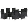 vidaXL Ensemble de salle &agrave; manger pour jardin 7 pcs Noir polyrotin