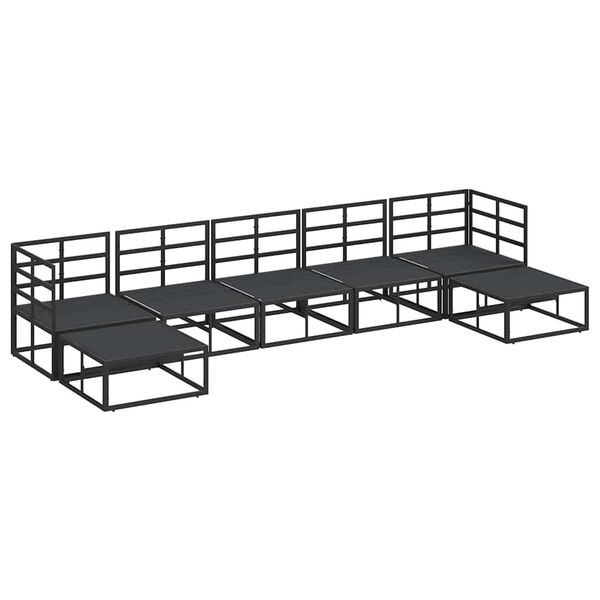 vidaXL Ensemble de canap&eacute; de jardin avec coussin Noir Aluminium