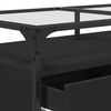 vidaXL Table basse avec dessus en verre noir 98,5x50x45 cm acier