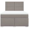 vidaXL Sommier &agrave; lattes de lit avec matelas Taupe 160x200 cm Tissu
