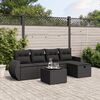 vidaXL Salon de jardin 5 pcs avec coussins noir r&eacute;sine tress&eacute;e