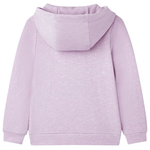 Sweatshirt &agrave; capuche et fermeture &eacute;clair pour enfants m&eacute;lange lila 104