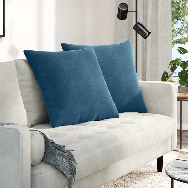 vidaXL Coussins de canap&eacute; 2 pcs Bleu 60 x 60 cm