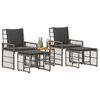 vidaXL Ensemble de meubles d'ext&eacute;rieur 5 pcs Noir et Gris fonc&eacute;