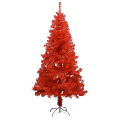 vidaXL Arbre de Noël artificiel pré-éclairé et boules rouge 150 cm PVC