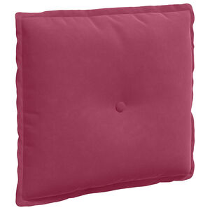 vidaXL Coussin de Dos Bordeaux 50 x 45 cm Tissu en velours c&ocirc;tel&eacute;
