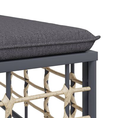 vidaXL Salon de jardin 8 pcs avec coussins anthracite résine tressée