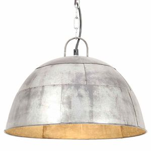 vidaXL Lampe suspendue industrielle vintage 25 W Argent&eacute; Rond 41cm E27