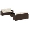 vidaXL Salon de jardin avec coussins 7 pcs marron r&eacute;sine tress&eacute;e