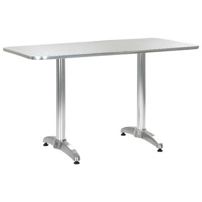 vidaXL Table de jardin Argenté 120x60x70 cm Aluminium