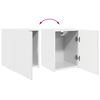 vidaXL Meuble TV mural Montage mural Blanc Brillant 30 x 31 x 40 cm