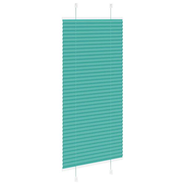 vidaXL Store pliss&eacute; vert p&eacute;trole 65x100 cm largeur du tissu 64,4 cm