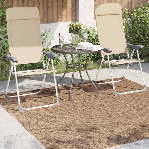 vidaXL Tapis de surface Carr&eacute; HUARTE Naturel 120 x 120 cm Polyester