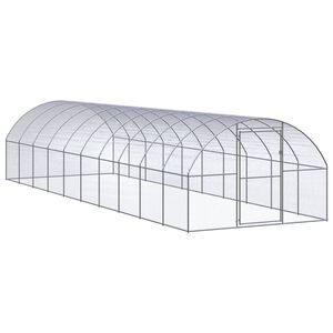 vidaXL Poulailler d'ext&eacute;rieur 3x10x2 m Acier galvanis&eacute;