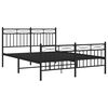 vidaXL Cadre de lit métal sans matelas avec pied de lit noir 135x190cm