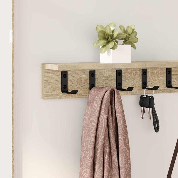 vidaXL Porte-manteau mural Ch&ecirc;ne Sonoma 100 x 10,5 x 10,5 cm