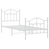 vidaXL Cadre de lit m&eacute;tal sans matelas avec pied de lit blanc 90x200cm