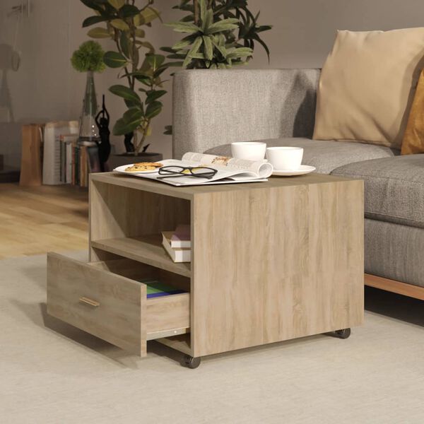 vidaXL Table basse chêne sonoma 55x55x40 cm bois d'ingénierie