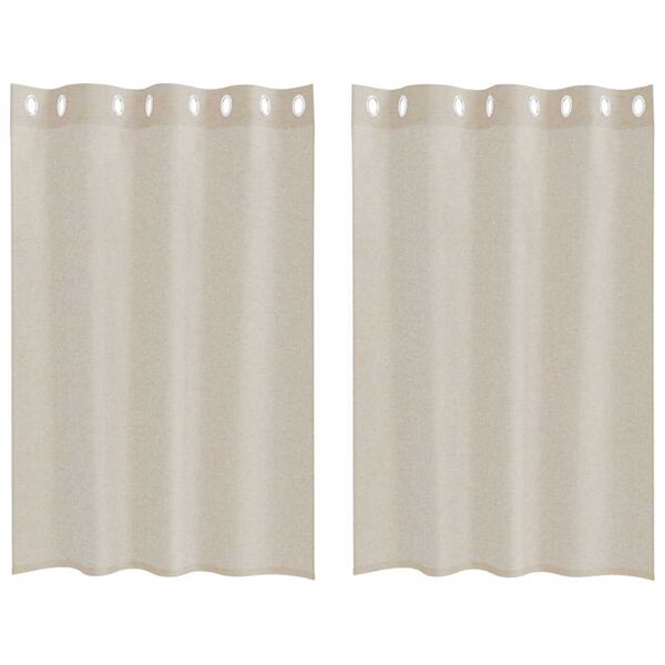 vidaXL Rideau en Voile 2 pcs Couleur sable 140 x 140 cm Polyester
