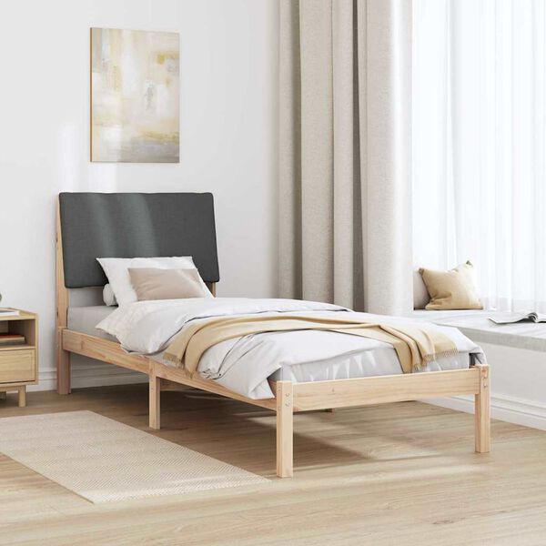 vidaXL Cadre de lit avec t&ecirc;te de lit marron et gris fonc&eacute; 80 x 200 cm