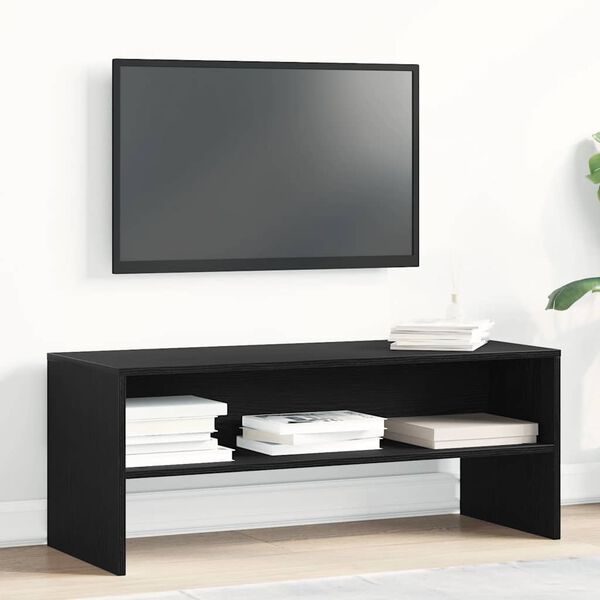vidaXL Meuble TV ch&ecirc;ne noir 100x40x40 cm bois d'ing&eacute;nierie