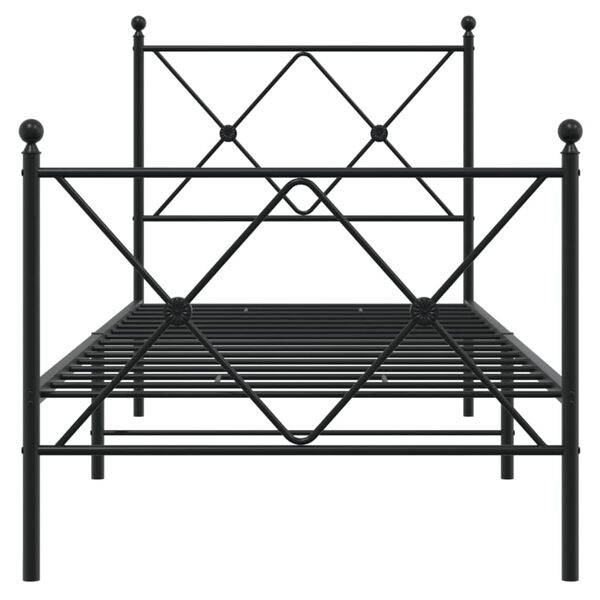 vidaXL Cadre de lit métal sans matelas avec pied de lit noir 80x200 cm