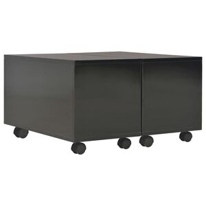 vidaXL Table basse Noir brillant 60x60x35 cm Bois d'ing&eacute;nierie