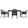 vidaXL Ensemble de salle &agrave; manger pour jardin 5 pcs Noir