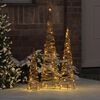 vidaXL Sapin de No&euml;l 3 pcs Blanc chaud 20 x 20 x 80 cm Rotin