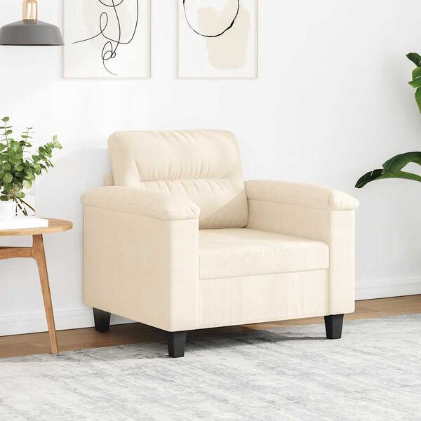 vidaXL Chaise de canap&eacute; beige 60 cm tissu microfibre