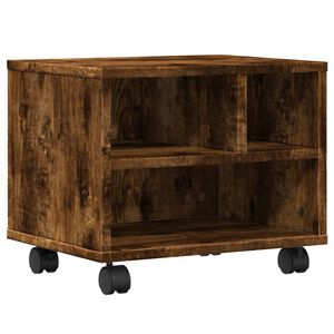 vidaXL Support d'imprimante avec roulettes ch&ecirc;ne fum&eacute; 41x32x34,5 cm