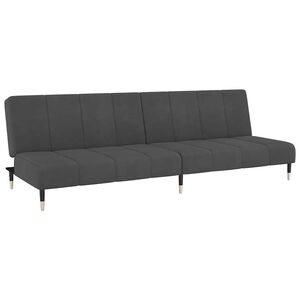 vidaXL Canap&eacute;-lit &agrave; 2 places gris fonc&eacute; velours