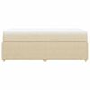 vidaXL Sommier &agrave; lattes de lit avec matelas Cr&egrave;me 100x200 cm Tissu