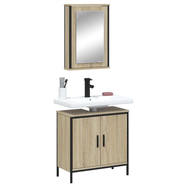 vidaXL Ensemble de meubles de salle de bain 2 pcs ch&ecirc;ne sonoma