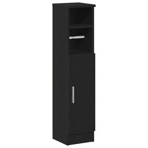 vidaXL Meuble de salle de bain avec porte-rouleau noir 20,5x22x90 cm
