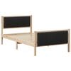 vidaXL Cadre de lit Marron et noir 100 x 200 cm Bois massif en pin
