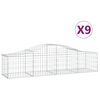 vidaXL Paniers &agrave; gabions arqu&eacute;s 9 pcs 200x50x40/60 cm fer galvanis&eacute;