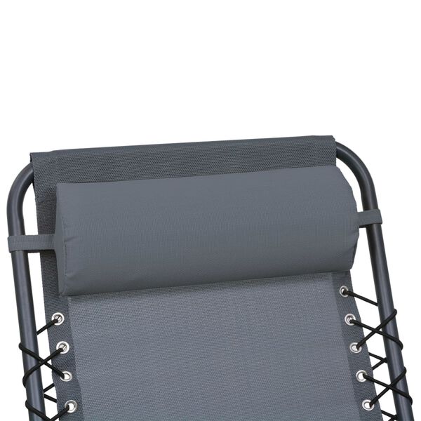vidaXL Appui-t&ecirc;te de chaise longue Gris 40x7,5x15 cm Textil&egrave;ne