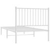 vidaXL Cadre de lit m&eacute;tal sans matelas avec t&ecirc;te de lit blanc 90x190cm