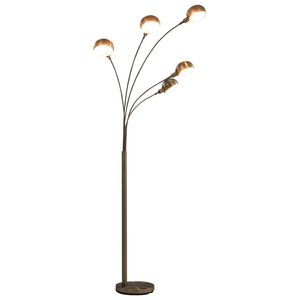 vidaXL Lampadaire 200 cm 5 x E14 Argent&eacute;