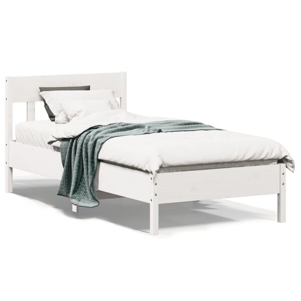 vidaXL Cadre de lit sans matelas blanc 100x200 cm bois de pin massif